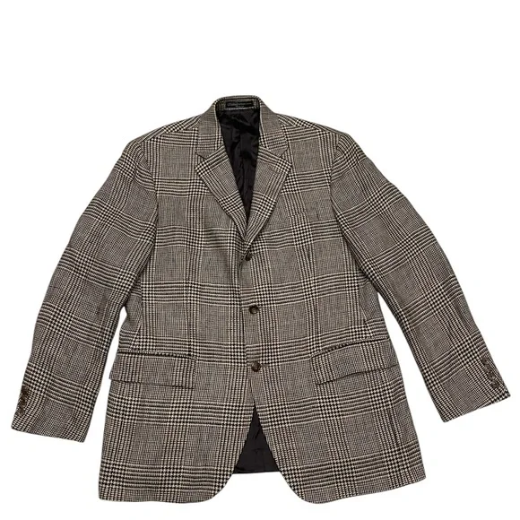 Ralph Lauren Mens Houndstooth Plaid Sportcoat Blazer Jacket 42 R